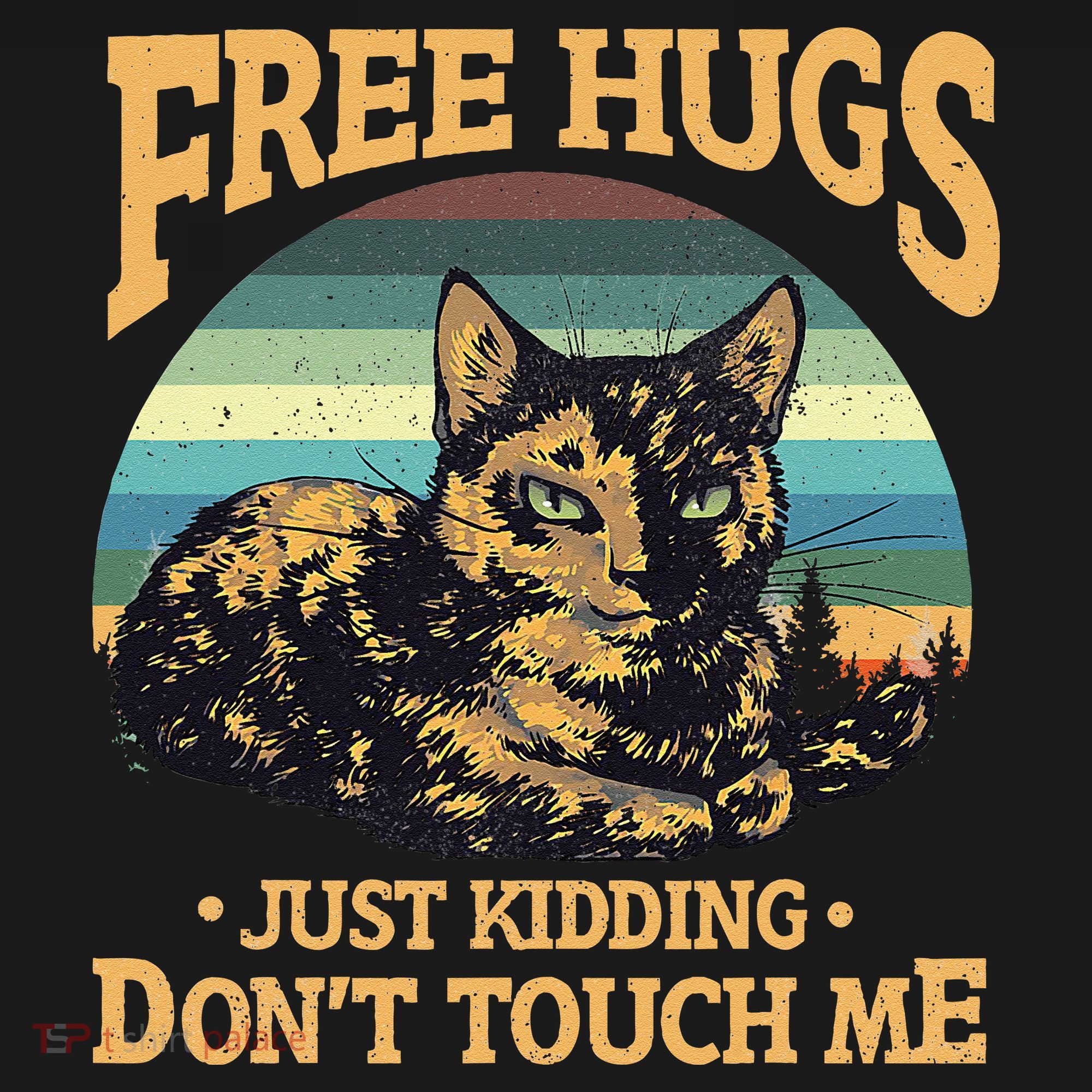 Free Tortoiseshell Cat Hugs Just Kidding Dont Touch Me Hoodie