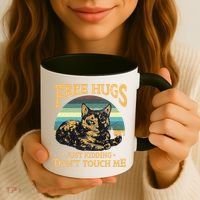 Free Tortoiseshell Cat Hugs Just Kidding Dont Touch Me Coffee Mug thumb 3