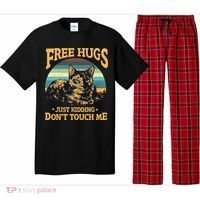 Free Tortoiseshell Cat Hugs Just Kidding Dont Touch Me Pajama Set thumb 0