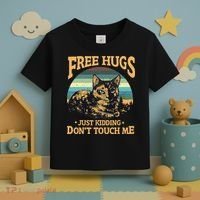 Free Tortoiseshell Cat Hugs Just Kidding Dont Touch Me Toddler T-Shirt thumb 3