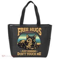 Free Tortoiseshell Cat Hugs Just Kidding Dont Touch Me Tote Bag thumb 0