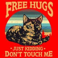 Free Tortoiseshell Cat Hugs Just Kidding Dont Touch Me Santa Hat thumb 1