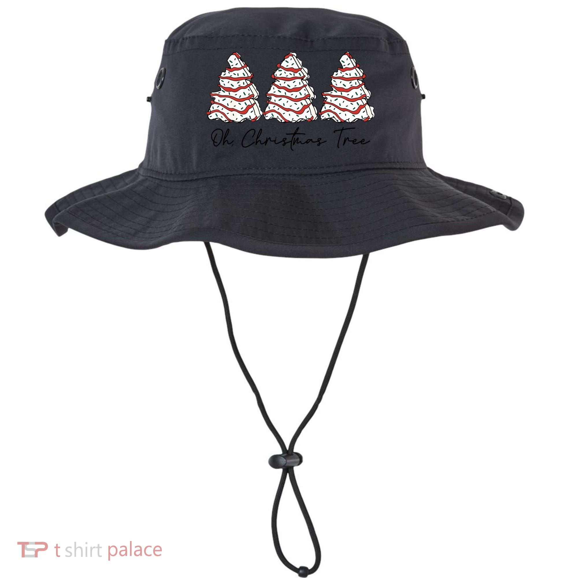 Funny Tree Cakes Debbie Groovy Oh Christmas Tree Xmas Lights Gift Bucket Hat