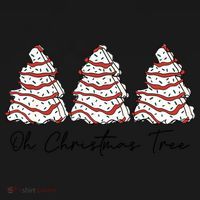 Funny Tree Cakes Debbie Groovy Oh Christmas Tree Xmas Lights Gift Women's Hoodie thumb 2