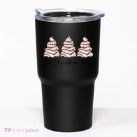 Funny Tree Cakes Debbie Groovy Oh Christmas Tree Xmas Lights Gift Tumbler thumb 0
