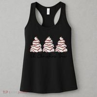 Funny Tree Cakes Debbie Groovy Oh Christmas Tree Xmas Lights Gift Women's Tank Top thumb 3