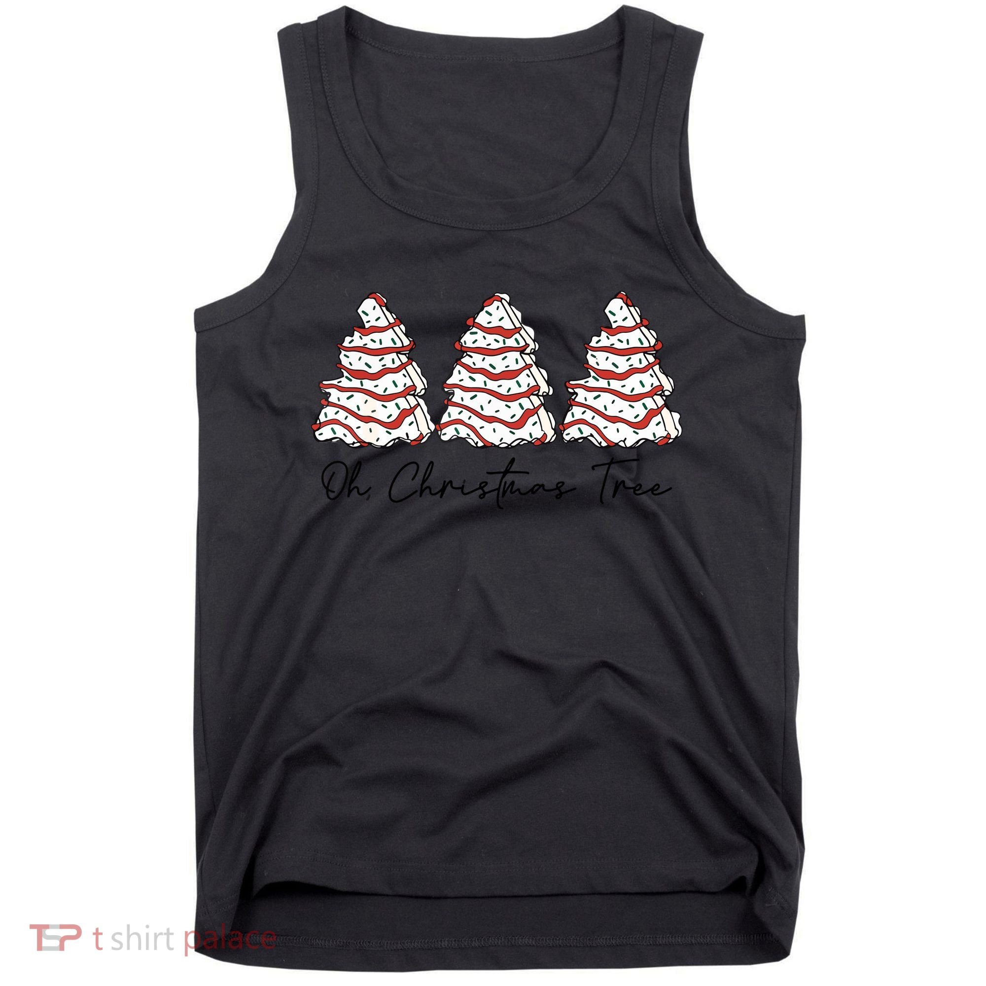 Funny Tree Cakes Debbie Groovy Oh Christmas Tree Xmas Lights Gift Tank Top