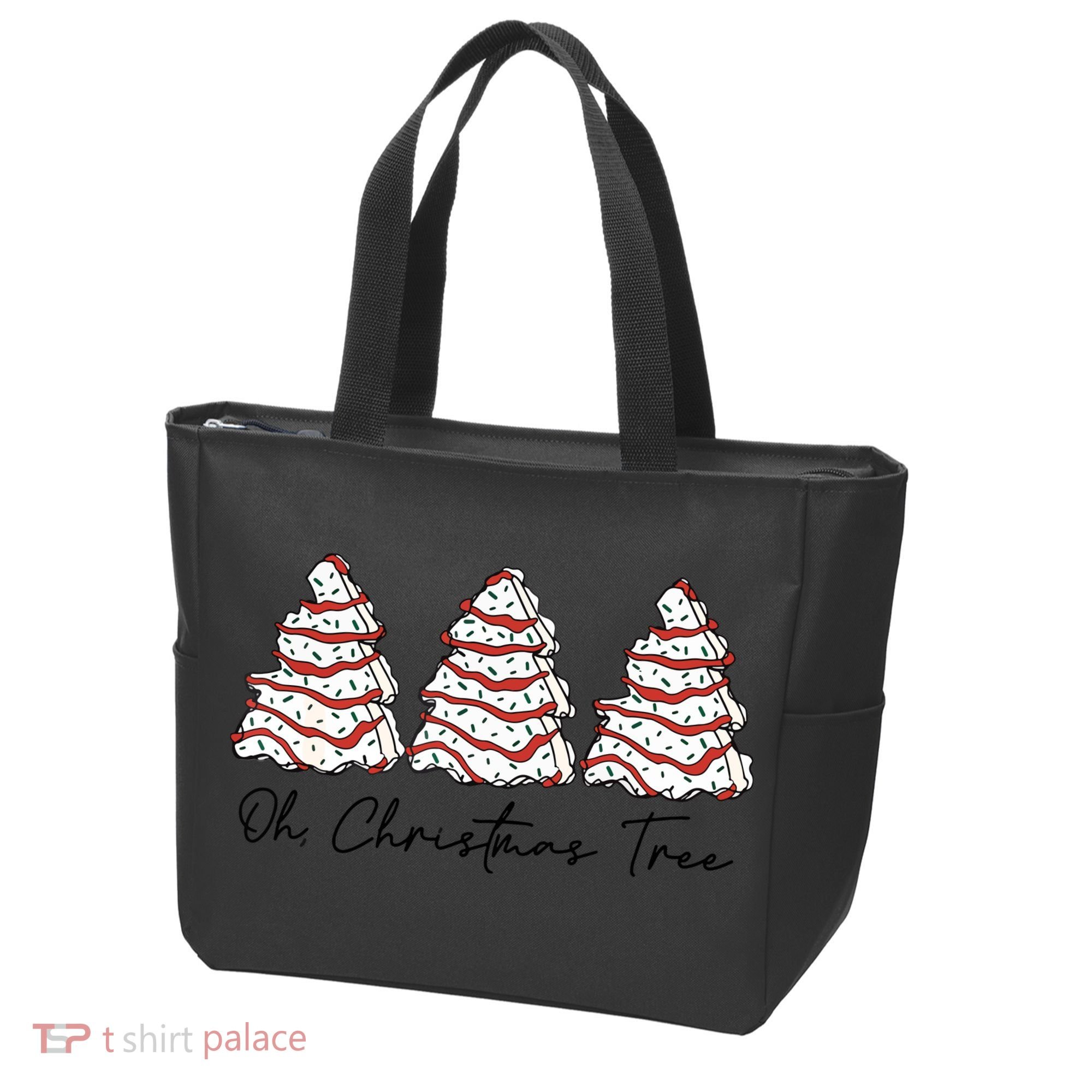 Funny Tree Cakes Debbie Groovy Oh Christmas Tree Xmas Lights Gift Tote Bag