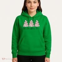 Funny Tree Cakes Debbie Groovy Oh Christmas Tree Xmas Lights Gift Hoodie thumb 5