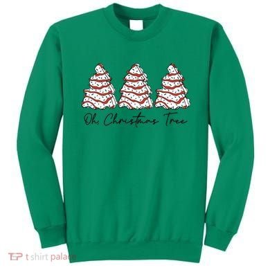 Funny Tree Cakes Debbie Groovy Oh Christmas Tree Xmas Lights Gift Sweatshirt