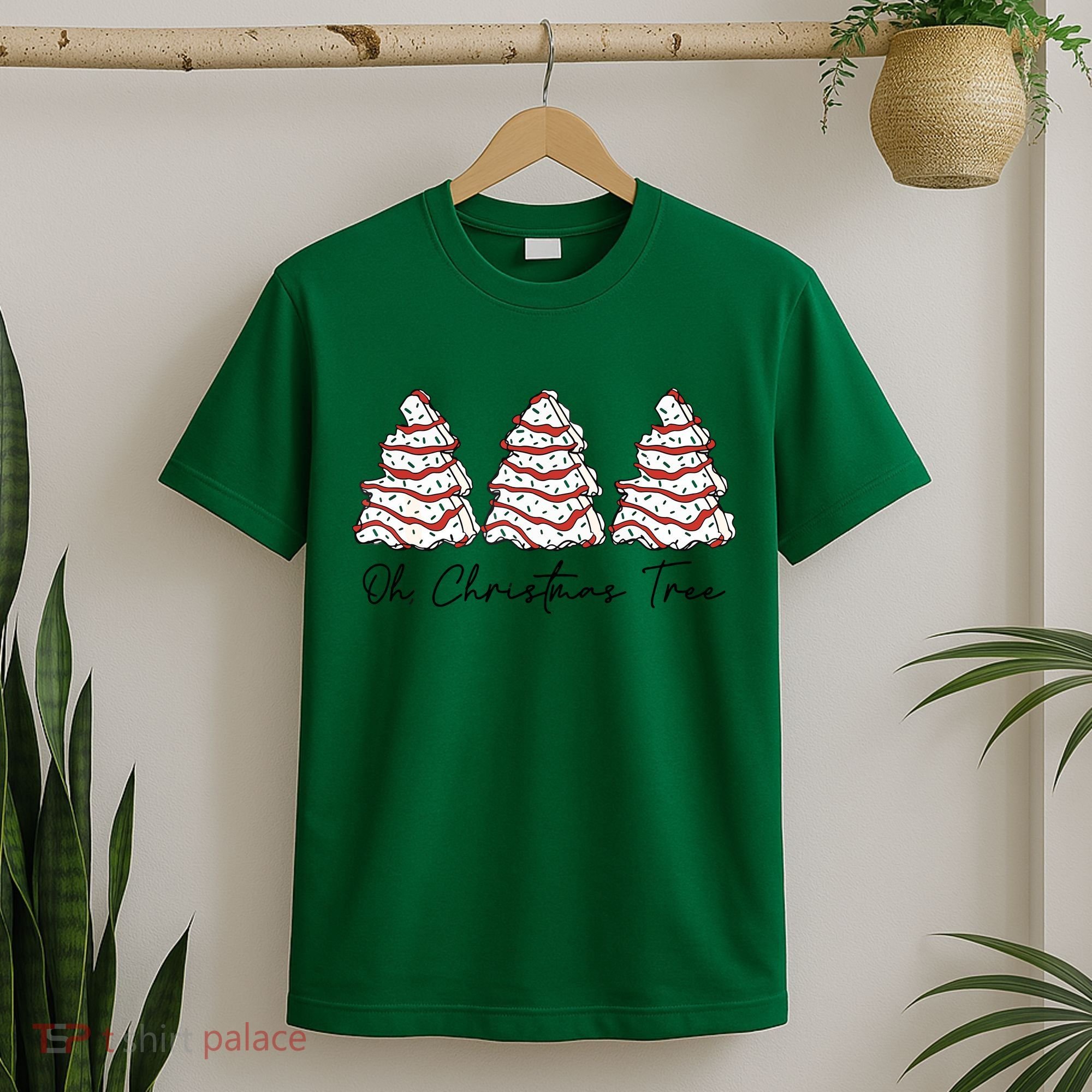 Funny Tree Cakes Debbie Groovy Oh Christmas Tree Xmas Lights Gift T-Shirt