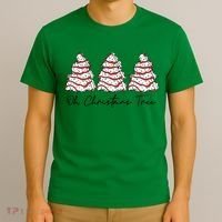 Funny Tree Cakes Debbie Groovy Oh Christmas Tree Xmas Lights Gift T-Shirt thumb 3