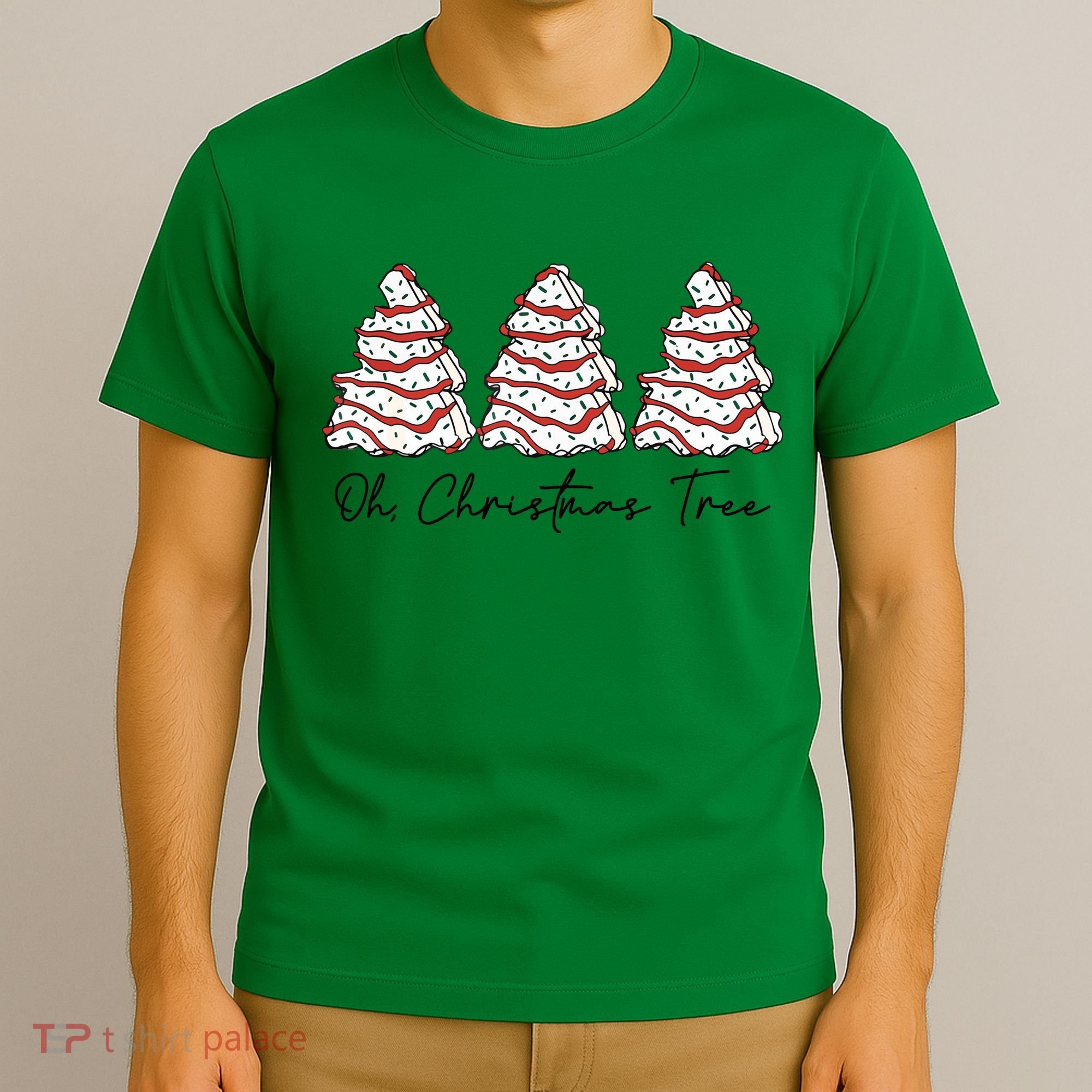 Funny Tree Cakes Debbie Groovy Oh Christmas Tree Xmas Lights Gift T-Shirt