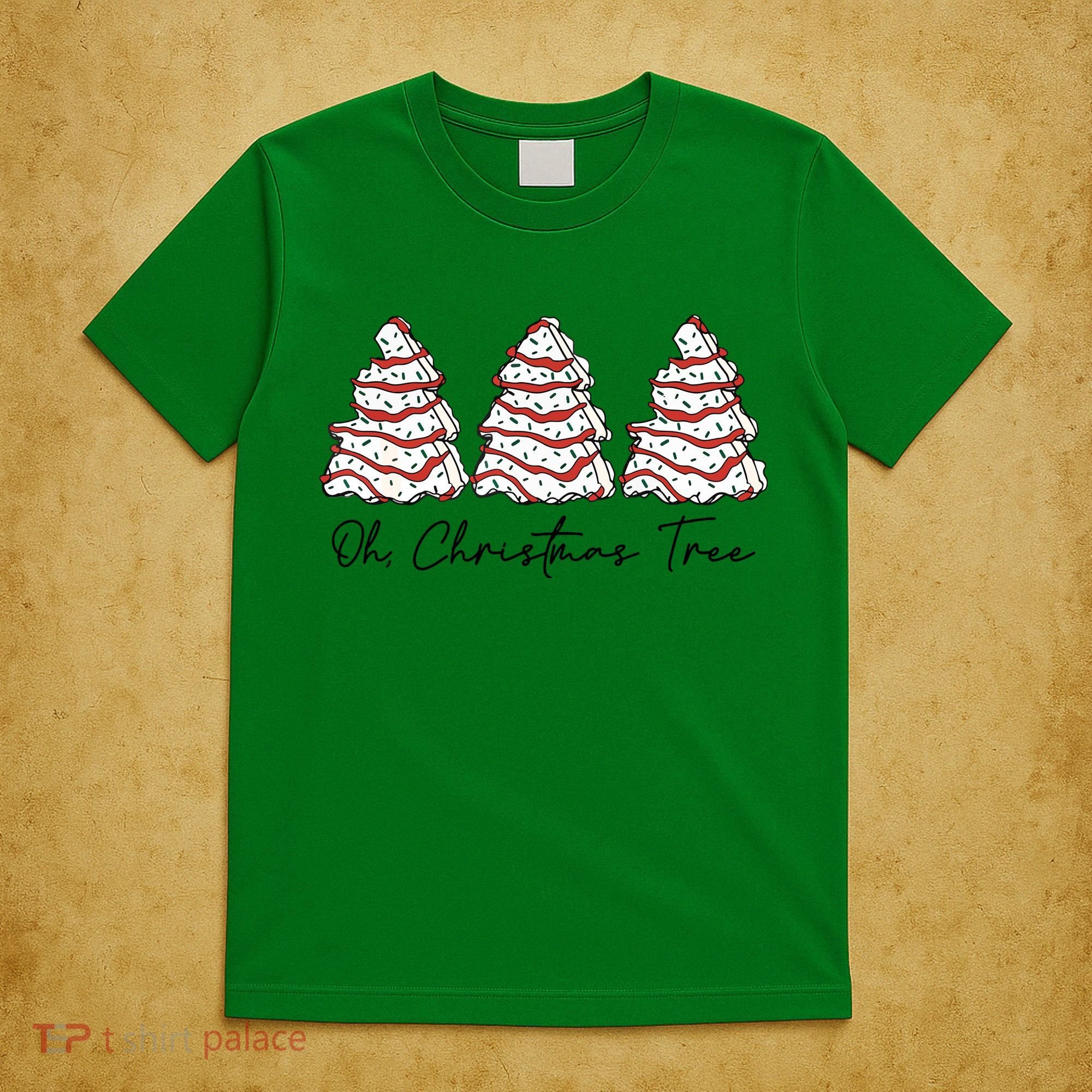 Funny Tree Cakes Debbie Groovy Oh Christmas Tree Xmas Lights Gift T-Shirt