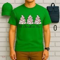 Funny Tree Cakes Debbie Groovy Oh Christmas Tree Xmas Lights Gift T-Shirt thumb 6