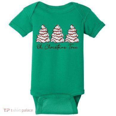 Funny Tree Cakes Debbie Groovy Oh Christmas Tree Xmas Lights Gift Baby Bodysuit