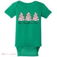 Funny Tree Cakes Debbie Groovy Oh Christmas Tree Xmas Lights Gift Baby Bodysuit thumb 0