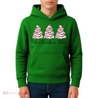 Funny Tree Cakes Debbie Groovy Oh Christmas Tree Xmas Lights Gift Kids Hoodie thumb 4