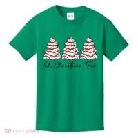 Funny Tree Cakes Debbie Groovy Oh Christmas Tree Xmas Lights Gift Kids T-Shirt thumb 0