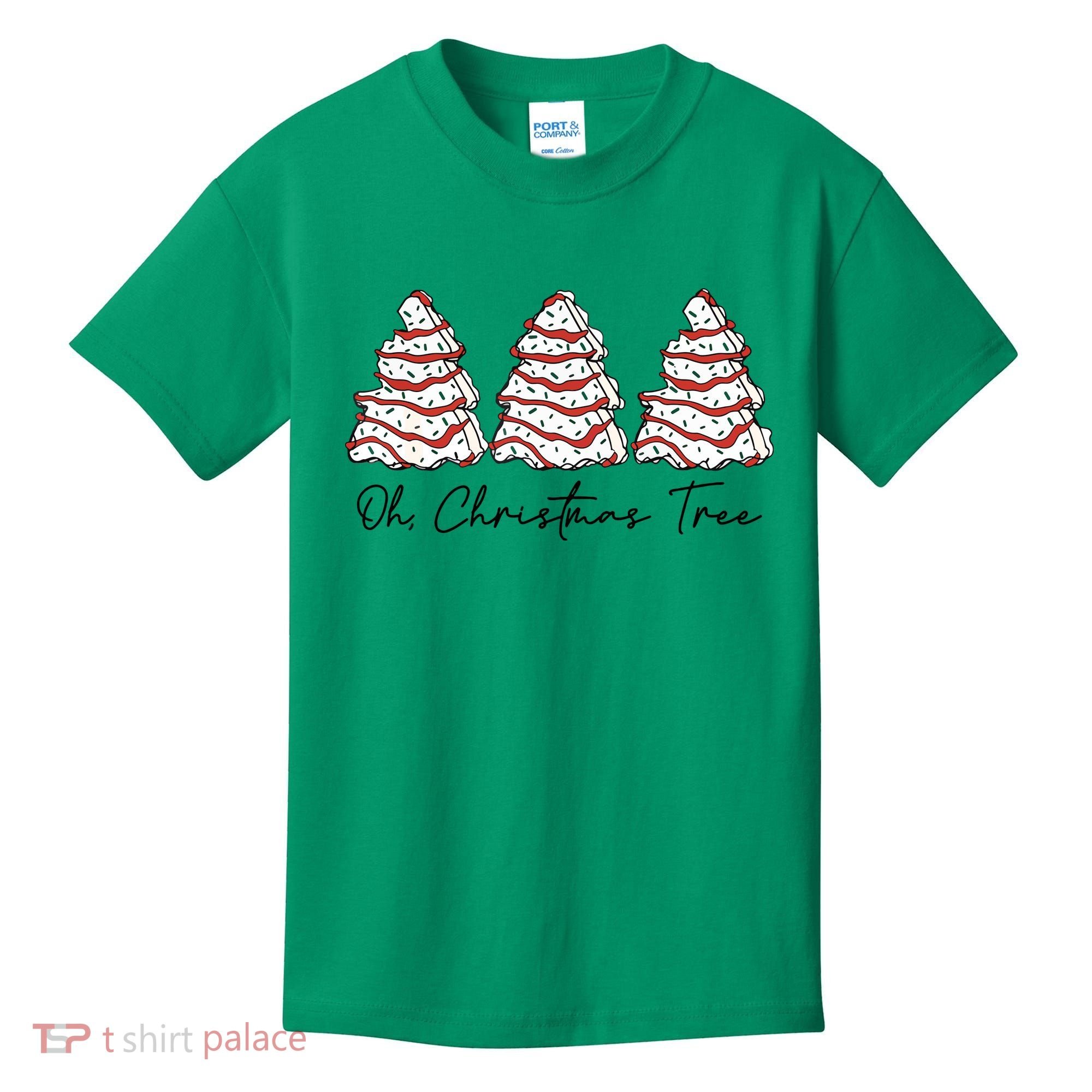 Funny Tree Cakes Debbie Groovy Oh Christmas Tree Xmas Lights Gift Kids T-Shirt