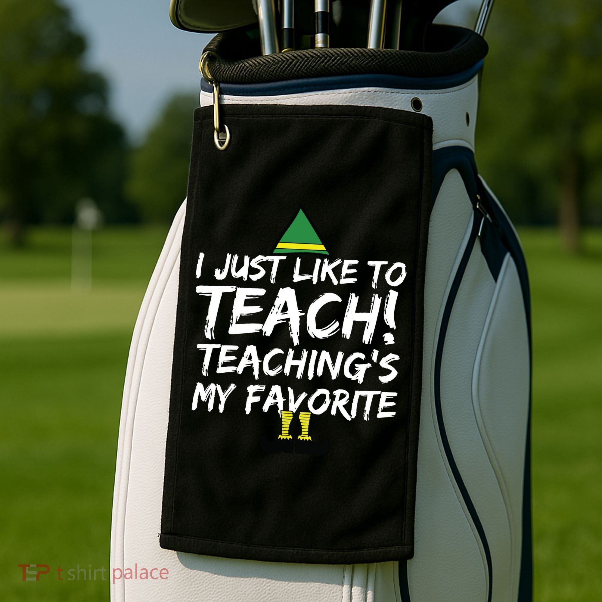 Funny Teacher Christmas Teaching Is My Favorite Golf Towel