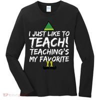 Funny Teacher Christmas Teaching Is My Favorite Women's Long Sleeve Shirt thumb 0