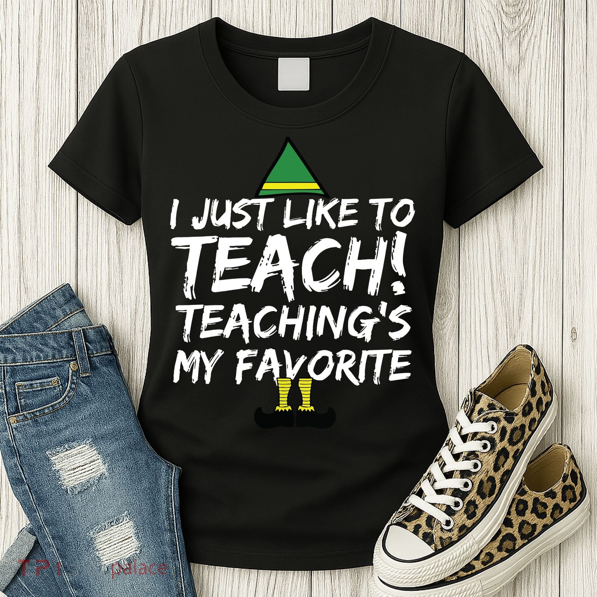 Funny Teacher Christmas Teaching Is My Favorite Women's T-Shirt