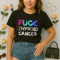 Fuck Thyroid Cancer Awareness Gift Comfort Colors Boxy T-Shirt thumb 2