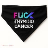 Fuck Thyroid Cancer Awareness Gift USA-Made Doggie Bandana thumb 0