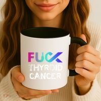 Fuck Thyroid Cancer Awareness Gift Coffee Mug thumb 3