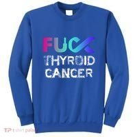 Fuck Thyroid Cancer Awareness Gift Sweatshirt thumb 0