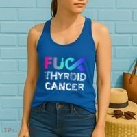 Fuck Thyroid Cancer Awareness Gift Women's Tank Top thumb 2
