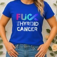 Fuck Thyroid Cancer Awareness Gift Women's T-Shirt thumb 2
