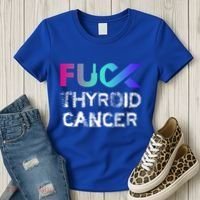 Fuck Thyroid Cancer Awareness Gift Women's T-Shirt thumb 3