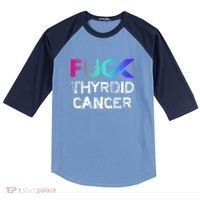 Fuck Thyroid Cancer Awareness Gift Raglan Baseball Sleeve Shirt thumb 0