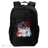 Funny Three Cat 4th Of July American Flag Patriotic Cat Backpack thumb 0