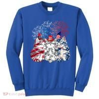 Funny Three Cat 4th Of July American Flag Patriotic Cat Sweatshirt thumb 0