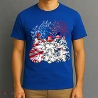 Funny Three Cat 4th Of July American Flag Patriotic Cat T-Shirt thumb 3