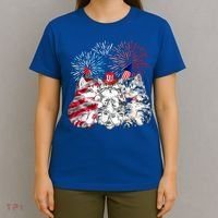 Funny Three Cat 4th Of July American Flag Patriotic Cat T-Shirt thumb 4