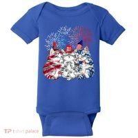Funny Three Cat 4th Of July American Flag Patriotic Cat Baby Bodysuit thumb 0