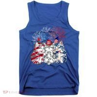 Funny Three Cat 4th Of July American Flag Patriotic Cat Tank Top thumb 0
