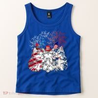 Funny Three Cat 4th Of July American Flag Patriotic Cat Tank Top thumb 2