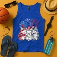 Funny Three Cat 4th Of July American Flag Patriotic Cat Tank Top thumb 4