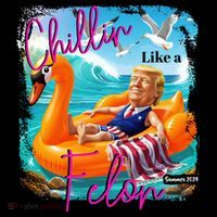 Funny Trump Chillin Like A Felon Coaster thumb 2