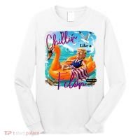 Funny Trump Chillin Like A Felon Long Sleeve Shirt thumb 0