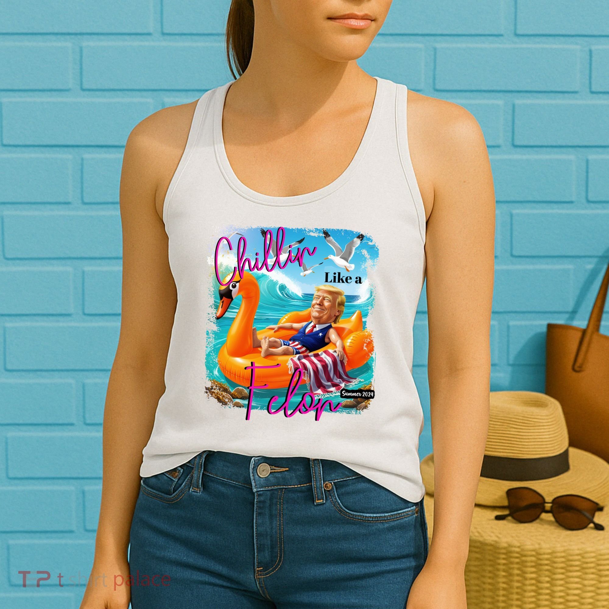Funny Trump Chillin Like A Felon Women's Tank Top