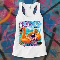 Funny Trump Chillin Like A Felon Women's Tank Top thumb 3