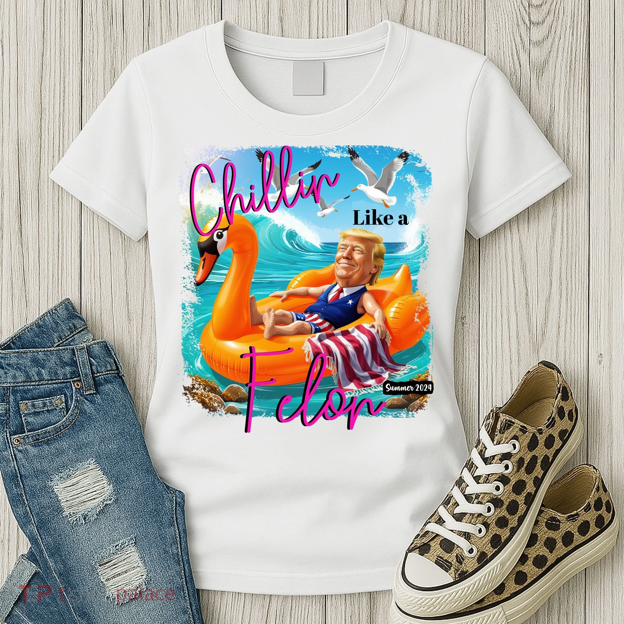 Funny Trump Chillin Like A Felon Women's T-Shirt