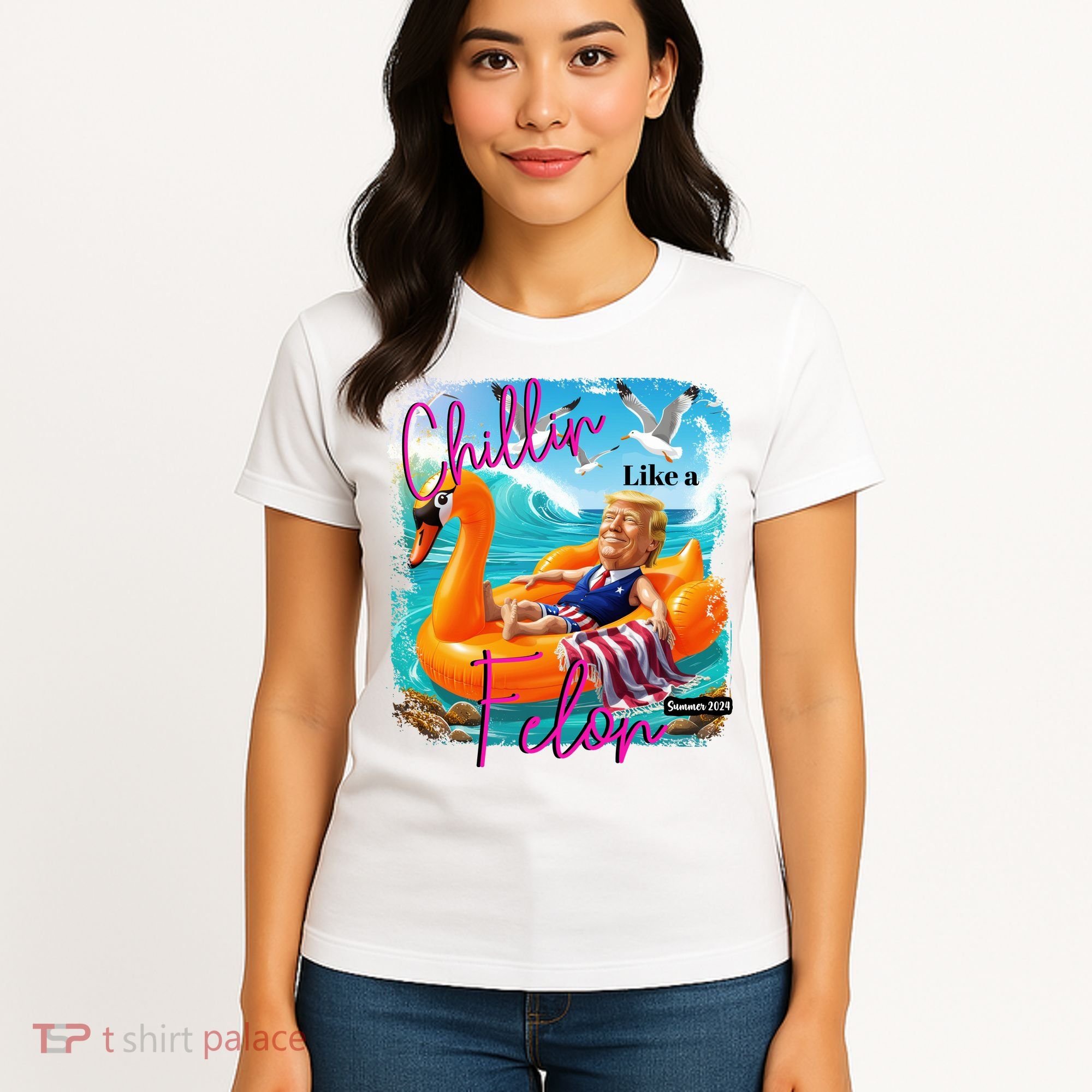 Funny Trump Chillin Like A Felon Women's T-Shirt