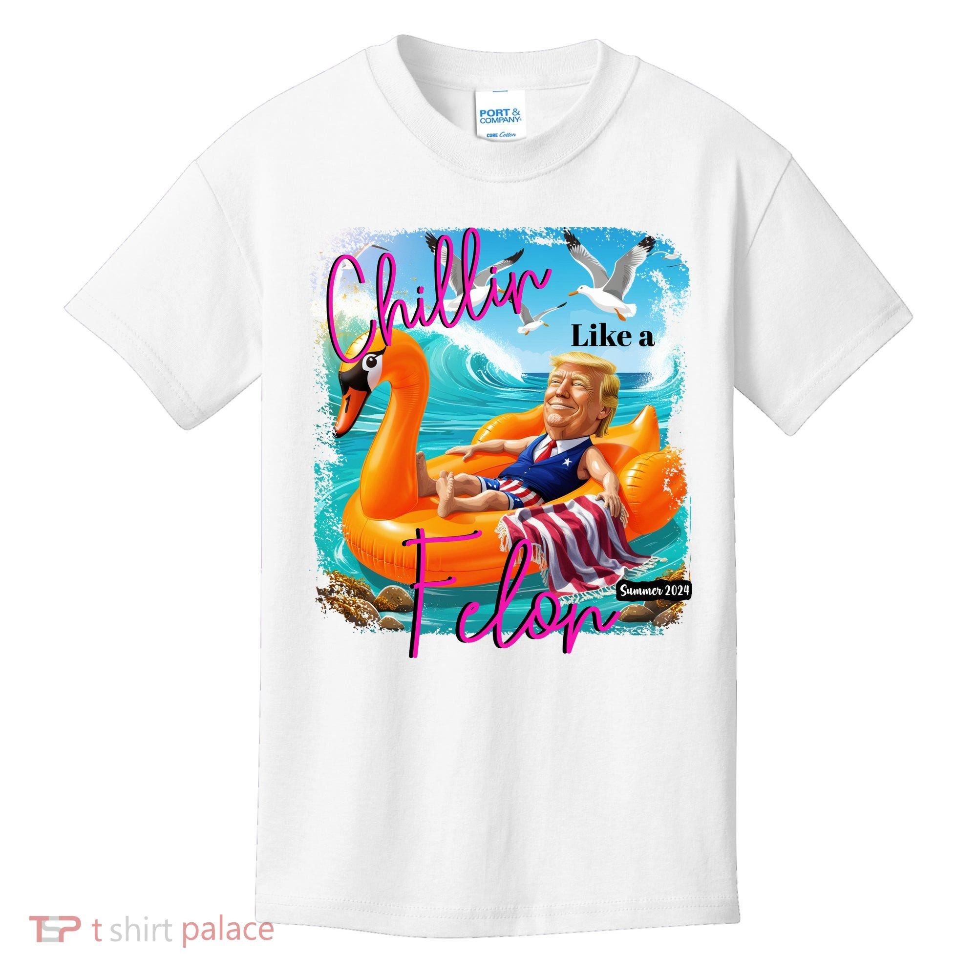 Funny Trump Chillin Like A Felon Kids T-Shirt